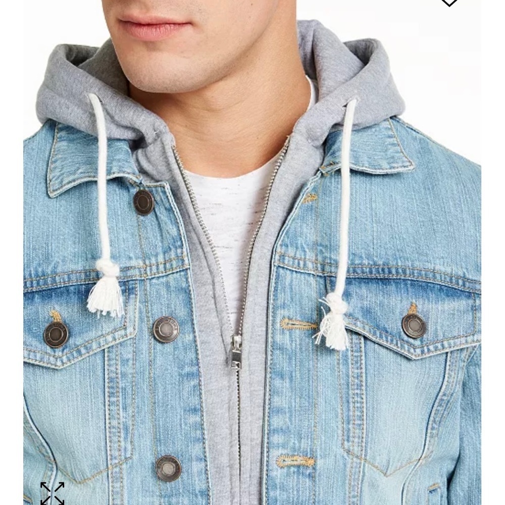 Sun + Stone Men's Phoenix Trucker Hooded Denim Jacket M